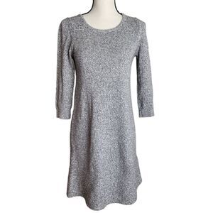 Ann Taylor LOFT Gray Cotton & Camel Hair Knit Pullover Sweater Dress X Small Pet